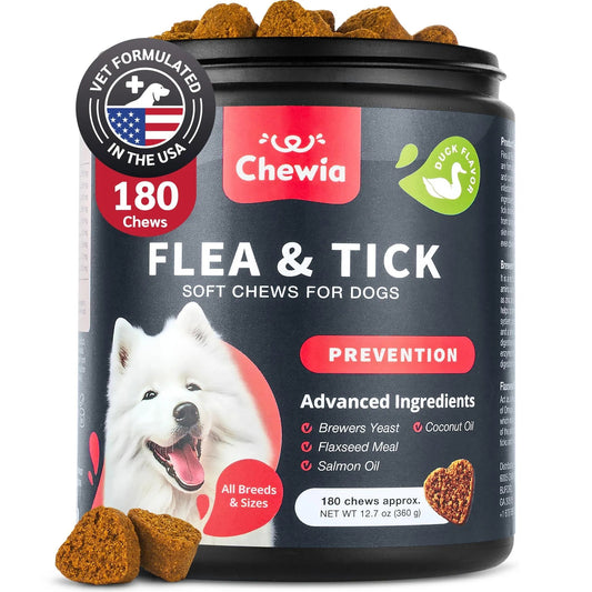 Dog Flea And Tick Treatment Chewables Treats Immune Support Supplement