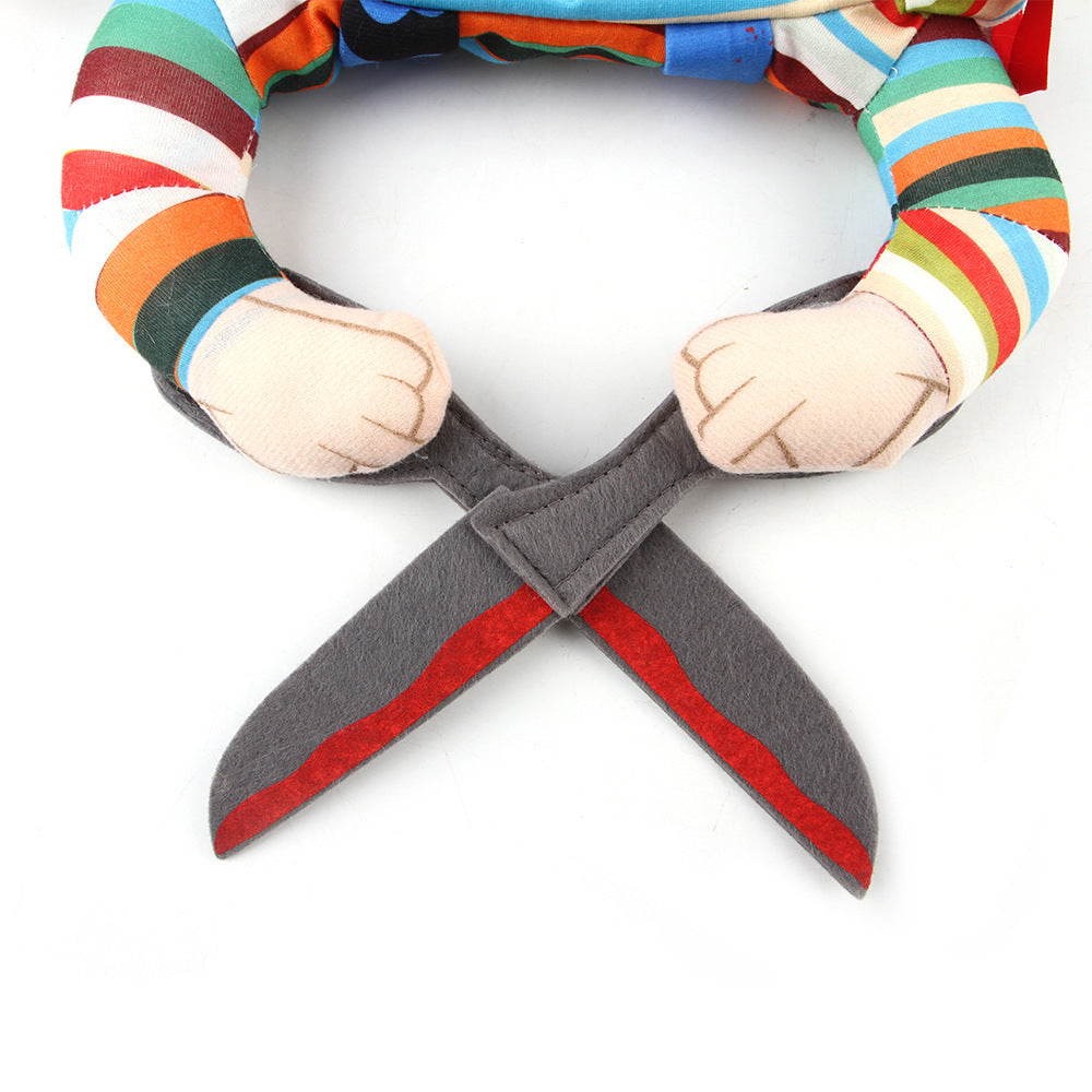 Pet Costume Cat Funny Outfit With Adjustable Straps Scissor-Shaped Suit Cosplay