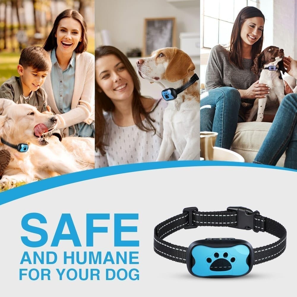 Anti Bark Collar Stop Dog Barking Sound Vibration S-M-L Adjustable Rechargeable