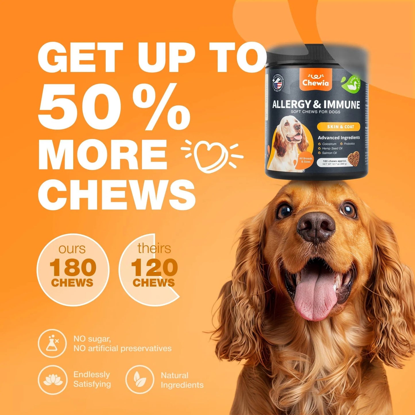 Dog Allergy Relief Chews Itch Relief For Anti Itch Dog Allergy Itching Skin Relief With Salmon Oil Immune Health Treats
