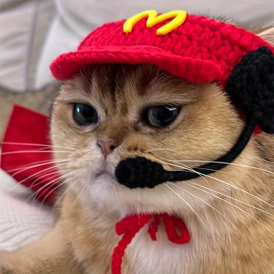 Handmade Cat/Dog Restaurant Manager/Shift Leader Pet Costume