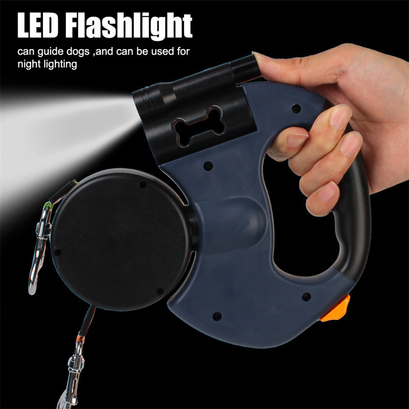 Retractable Small Pet Leash Lead 360 Swivel No Double Walking Leash With Lights *Free Shipping
