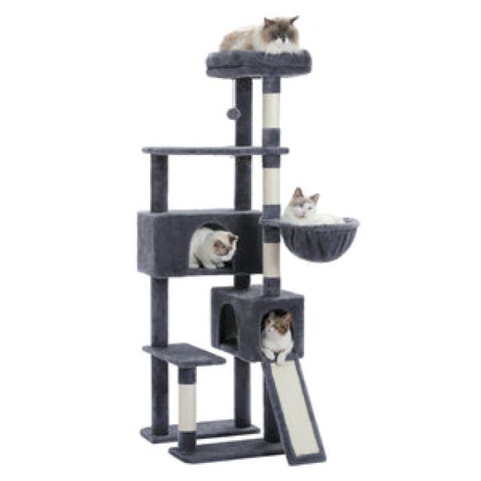 60.62 Inches Multi-Level Cat Tree Cat Tower For Indoor Cats With Sisal-Covered Scratching Post
