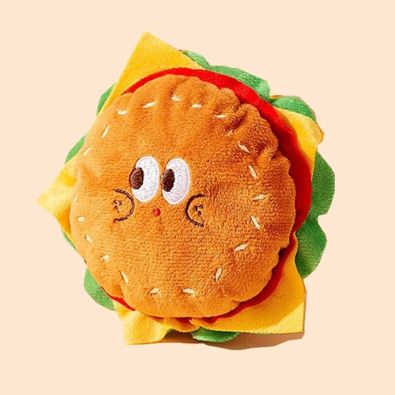 Pet Cute Burger Fries Backpack Hand Holding Rope