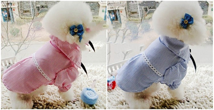 Bubble Sleeve Bow Tie Pet Shirt Pet Clothes Pet Shirt
