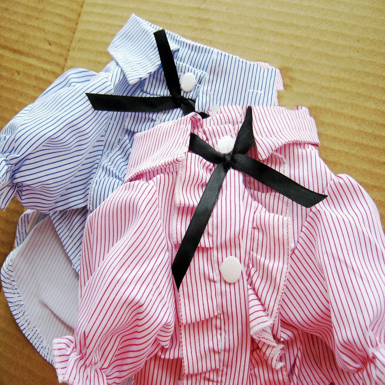 Bubble Sleeve Bow Tie Pet Shirt Pet Clothes Pet Shirt