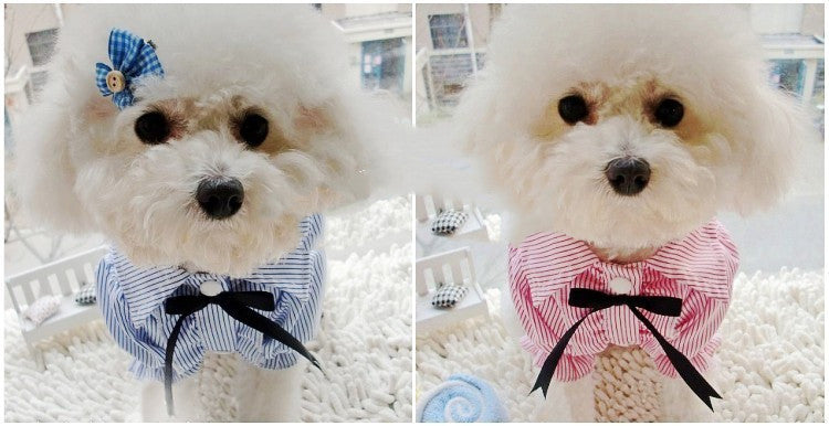 Bubble Sleeve Bow Tie Pet Shirt Pet Clothes Pet Shirt