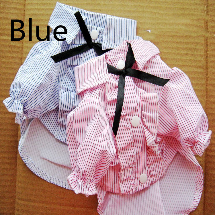 Bubble Sleeve Bow Tie Pet Shirt Pet Clothes Pet Shirt