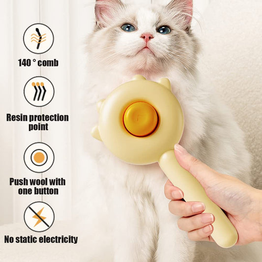 Pet Hair Cleaner Grooming Brush With Release Button Pet Hair Cleaner Massage Brush