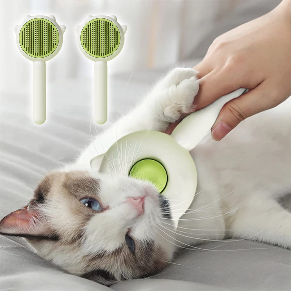 Pet Hair Cleaner Grooming Brush With Release Button Pet Hair Cleaner Massage Brush