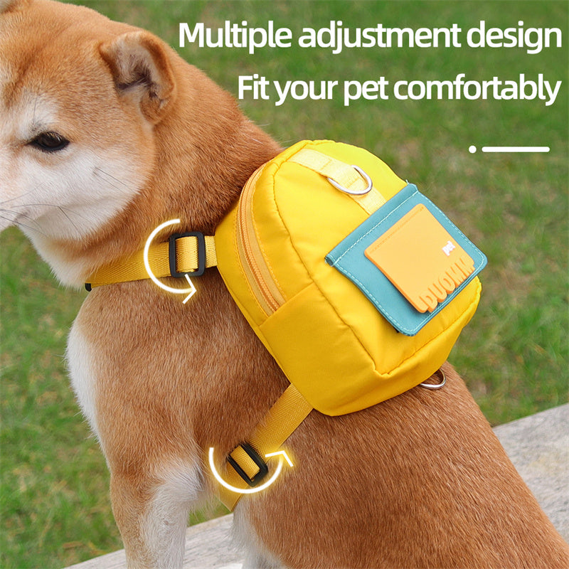 Pet Snack Storage Bag Multifunction Dogs Adjustable Harness Travel Hiking Walking Backpack