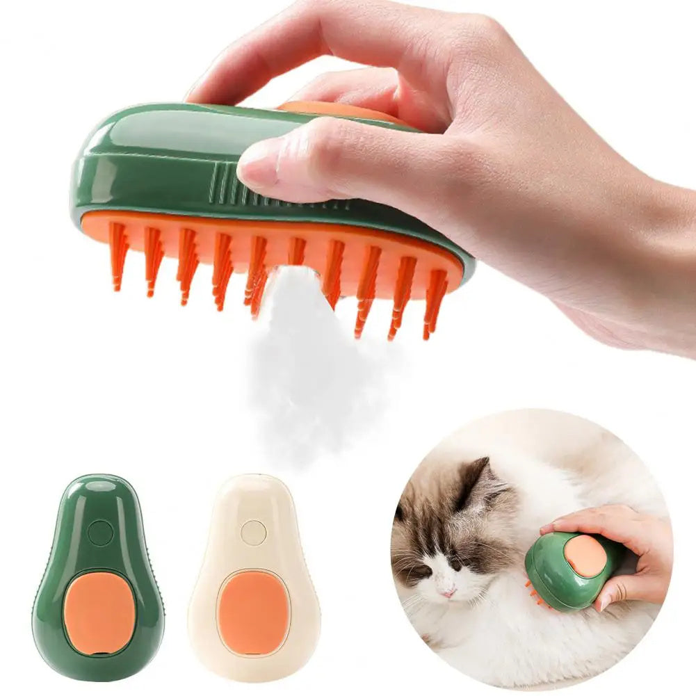 * Free Shipping Steamy Electric Cat Brush For Massage Avocado Shape Cat Grooming