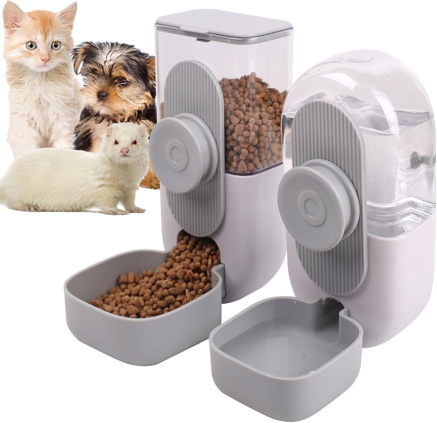 Hanging Automatic Pet Food And Water Dispenser Auto Gravity For Cage Hanging