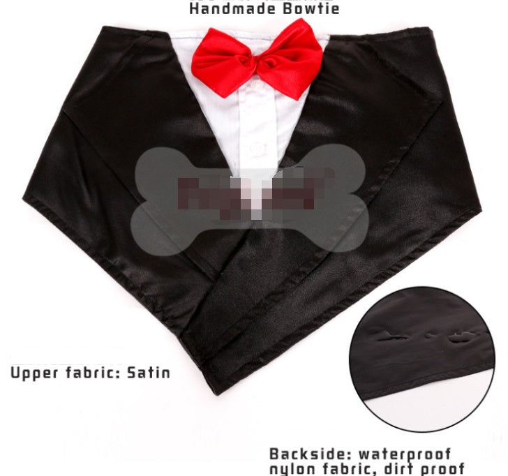 Wedding tuxedo big dog triangle scarf large handsome pet scarf