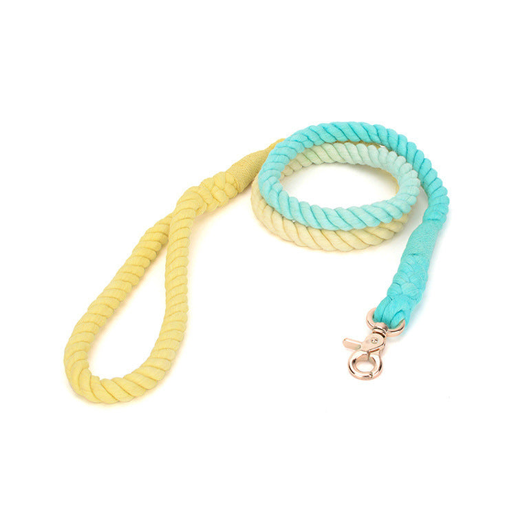 Gradient color hand-dyed woven cotton rope