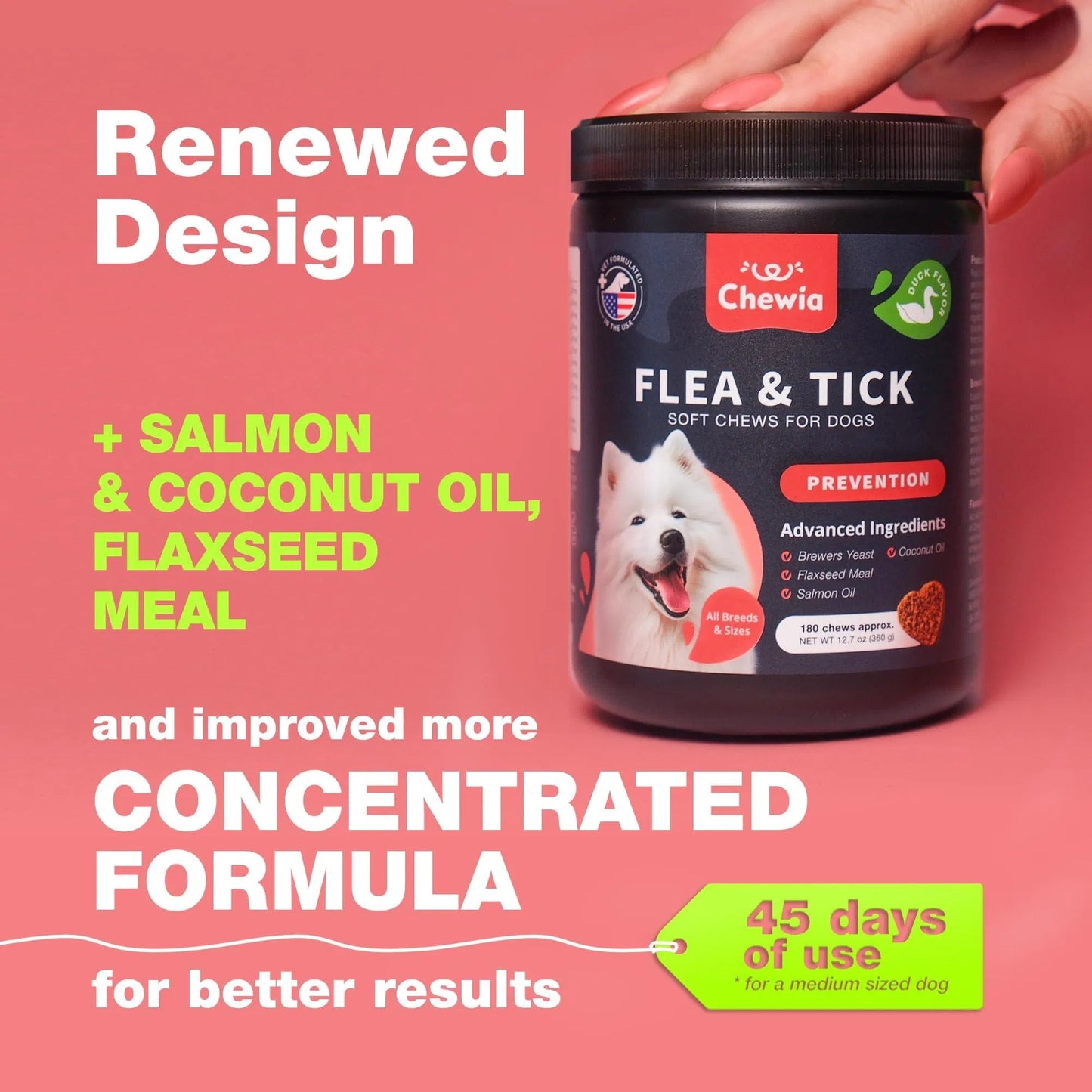 Dog Flea And Tick Treatment Chewables Treats Immune Support Supplement