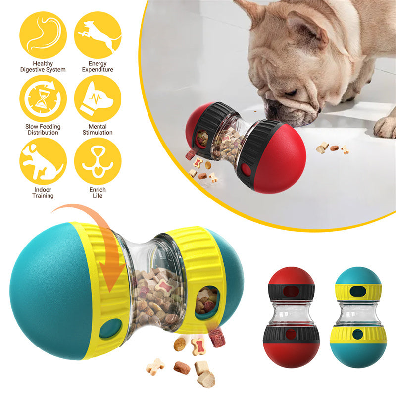 Food Dispensing Dog Toy Tumbler Leaky Food Ball Puzzle Toys Interactive Slowly Feeding Protect Stomach Increase Intelligence