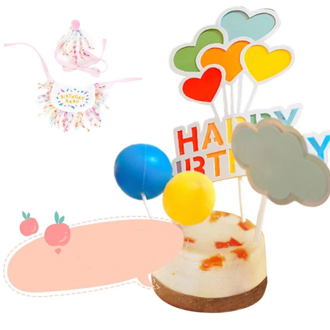 Pet Birthday Decoration Hat Party Bib