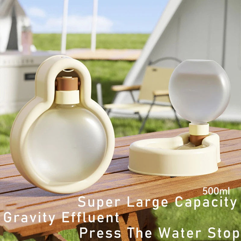 500ml Portable Pet Water Bottle Sealed Travel Fold Drinking Bowl Outdoor Water Dispenser