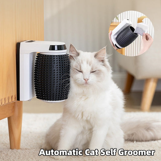 Automatic Self Groomer Wall Corner Brushes Soft Cat Corner Scratcher
