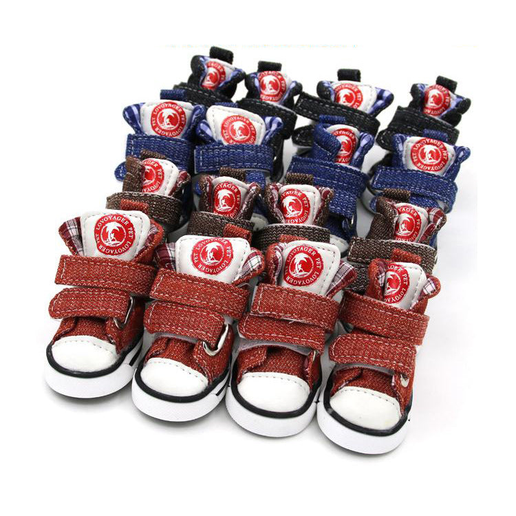 Small Dog Poodle Shoes Anti-dirty Anti-slip Canvas Shoes
