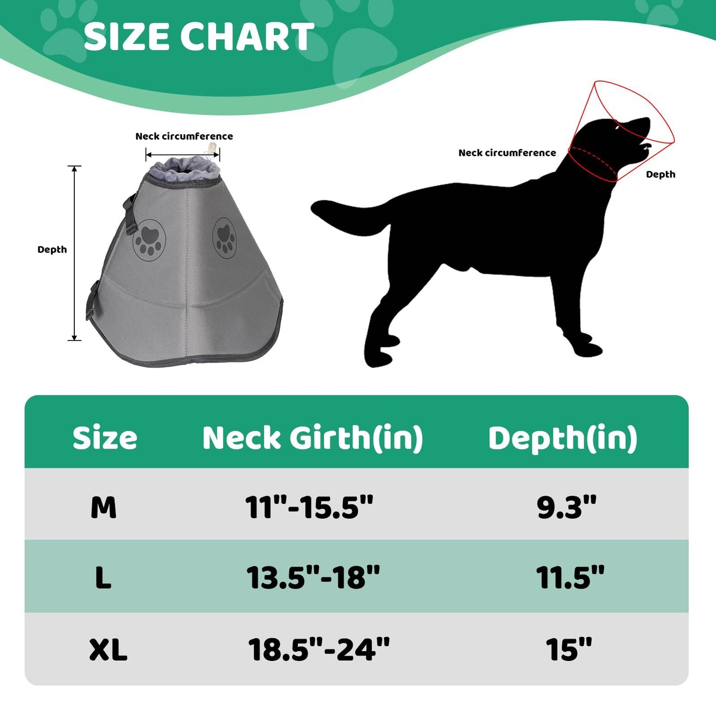 IFurffy Dog Cone For After Surgery,Breathable For Large Medium Small Size Dog, Adjustable Drawstring And Buckle Dog Recovery To Stop Licking And Scratching Wound,XL
