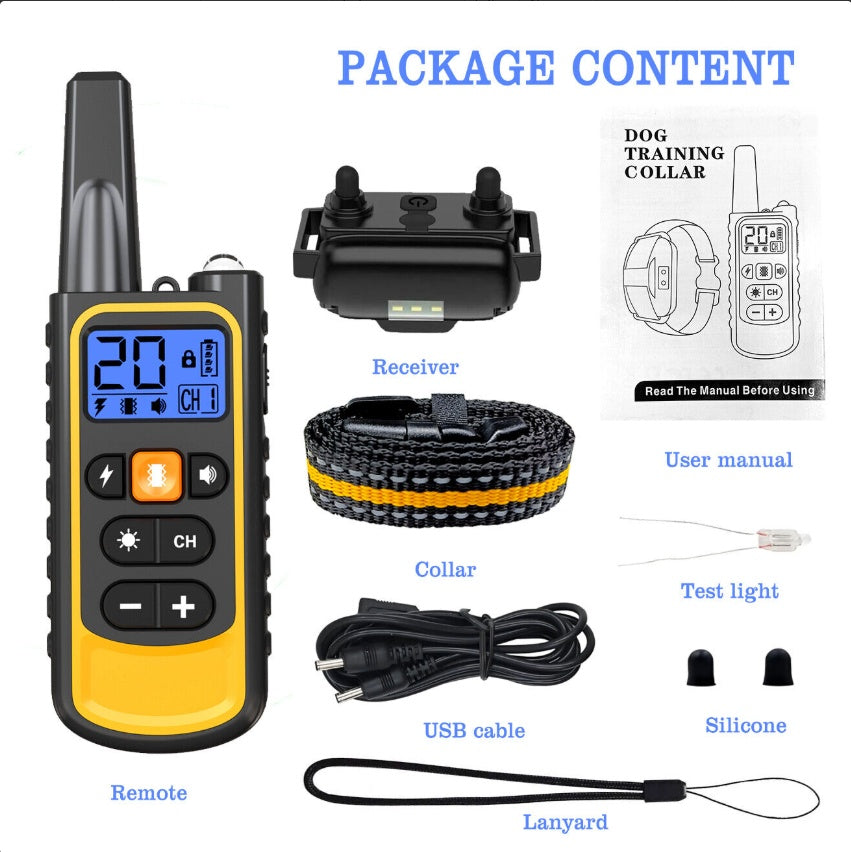 ElDog Pet Training Collar Rechargeable Waterproof Electric Shock Anti Bark R800m