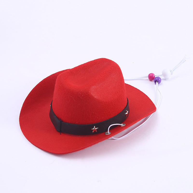 Polyester Woven Mini Hat Pet Decoration Western Cowboy Hat