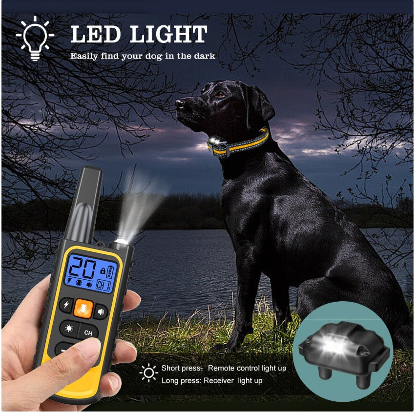 ElDog Pet Training Collar Rechargeable Waterproof Electric Shock Anti Bark R800m