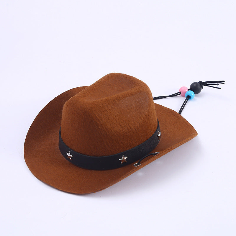 Polyester Woven Mini Hat Pet Decoration Western Cowboy Hat