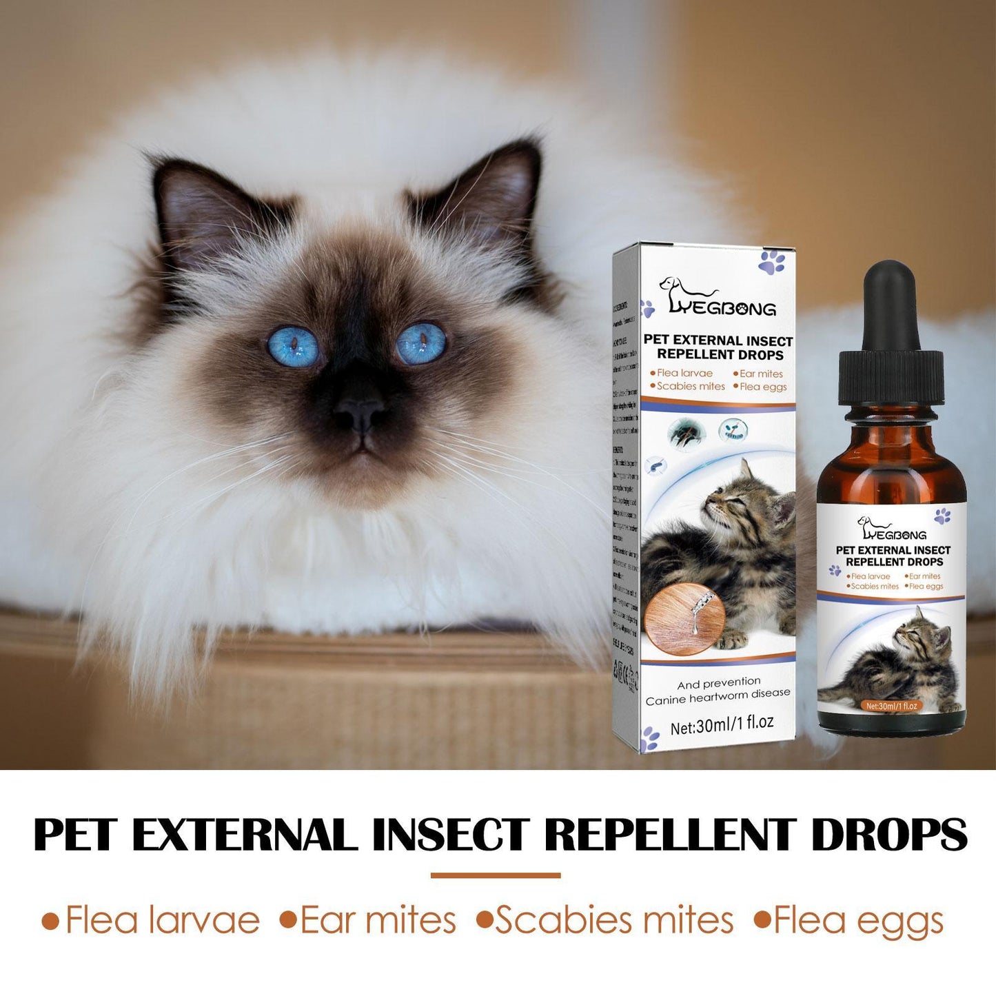 Igbang Pet External Deworming Drops For Cats And Dogs To Remove Ticks And Fleas