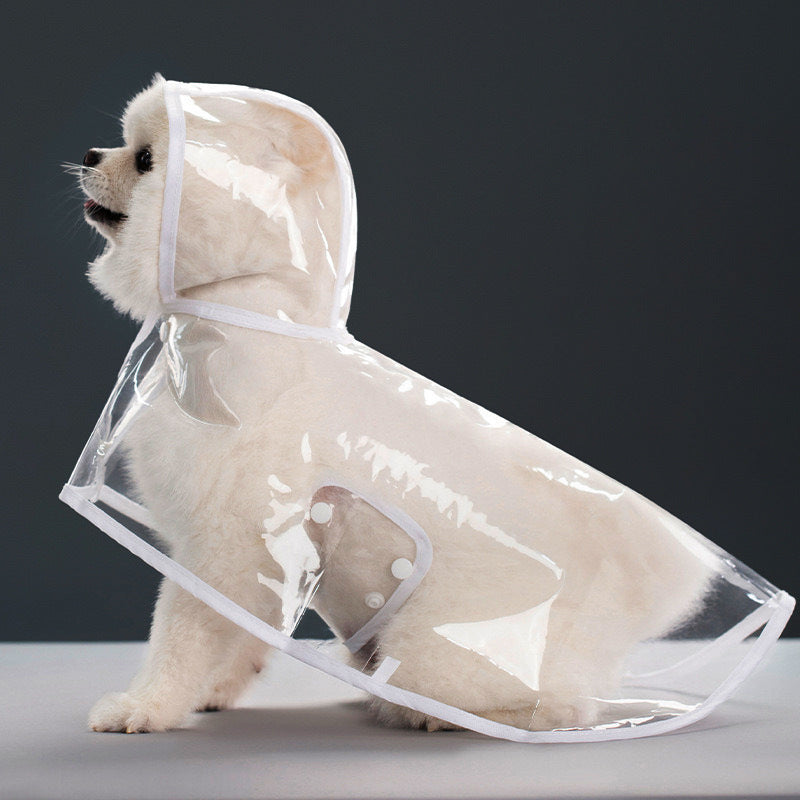 Pet Raincoat Transparent Dog