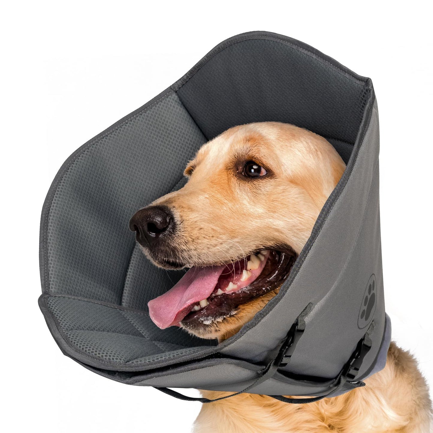 IFurffy Dog Cone For After Surgery,Breathable For Large Medium Small Size Dog, Adjustable Drawstring And Buckle Dog Recovery To Stop Licking And Scratching Wound,XL
