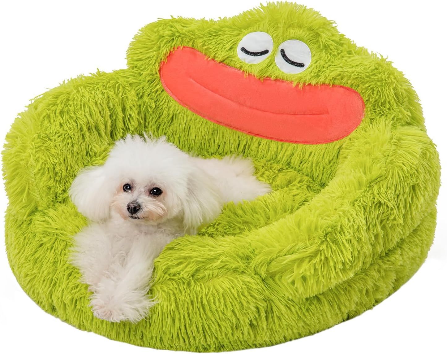 Cute Calming Dog And Cat Bed Plush Indoor For Small Dogs And Cats