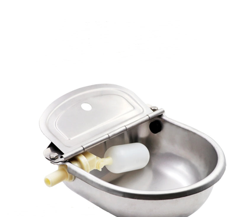 Stainless steel drinking bowl for cattle