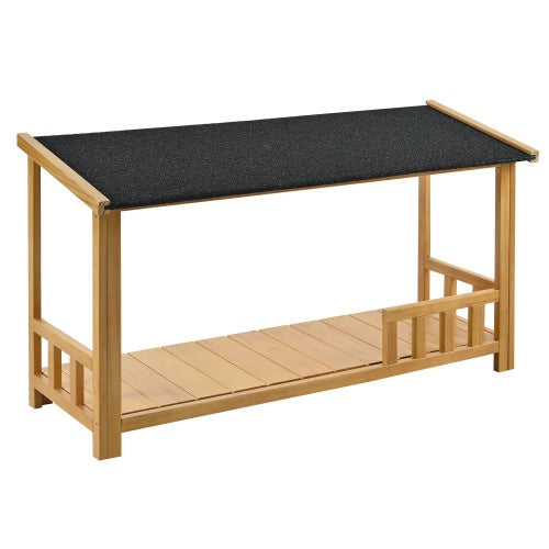 GO 47.2 Wooden Dog House, Outdoor & Indoor With Porch, Solid Wood, Medium