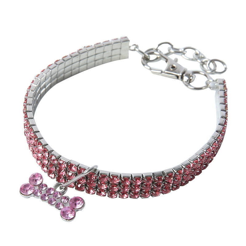 Bling Rhinestone Crystal Puppy Chihuahua Collars For Small Medium Dogs Cats