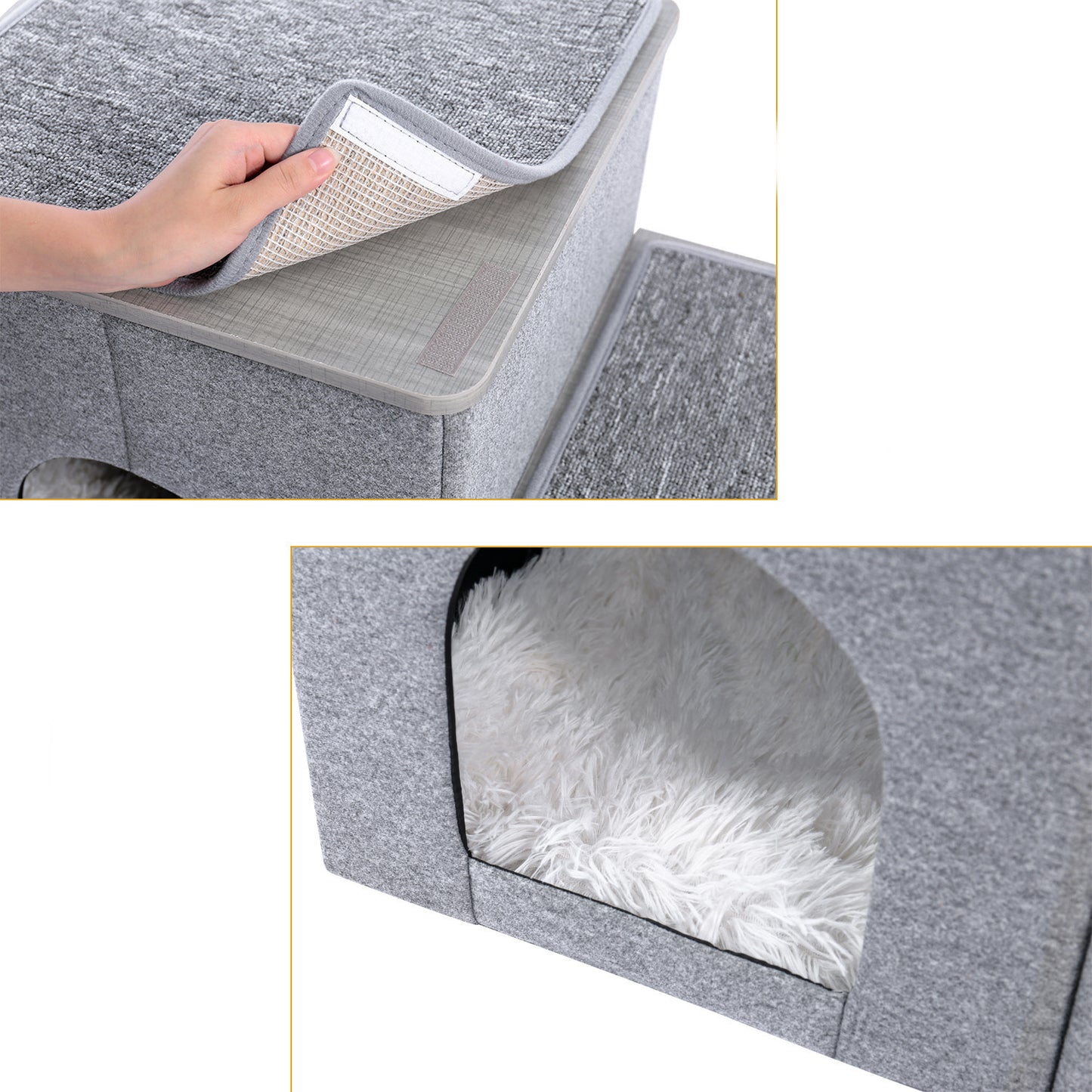 2 In 1 Pet Steps Dog Stairs Ramp Portable Home Ladder