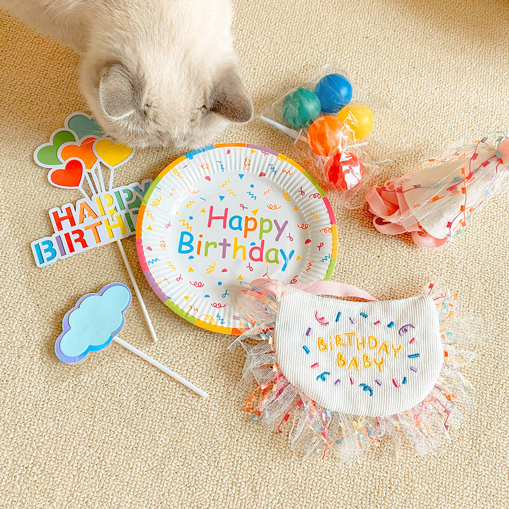 Pet Birthday Decoration Hat Party Bib