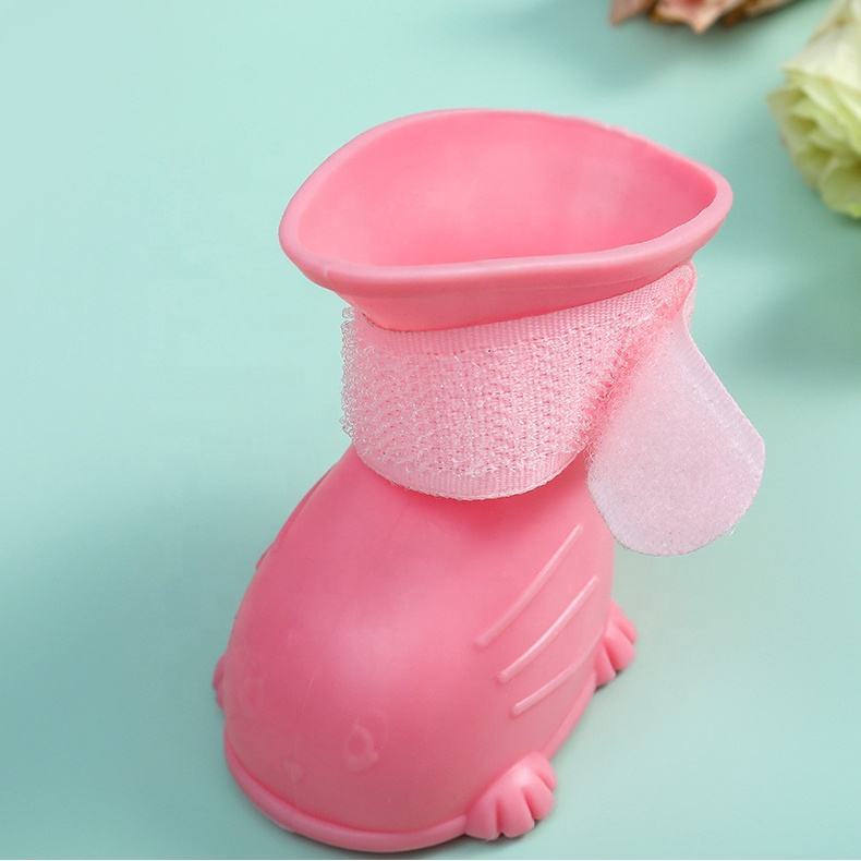 Dog/Cat  Rain Boots 4Pcs Waterproof Silicone Non-Slip Footwear Soft Bottom Shoes
