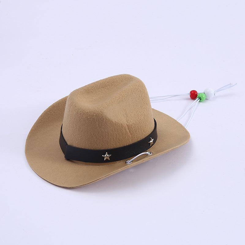 Polyester Woven Mini Hat Pet Decoration Western Cowboy Hat