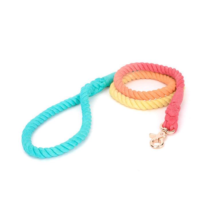 Gradient color hand-dyed woven cotton rope