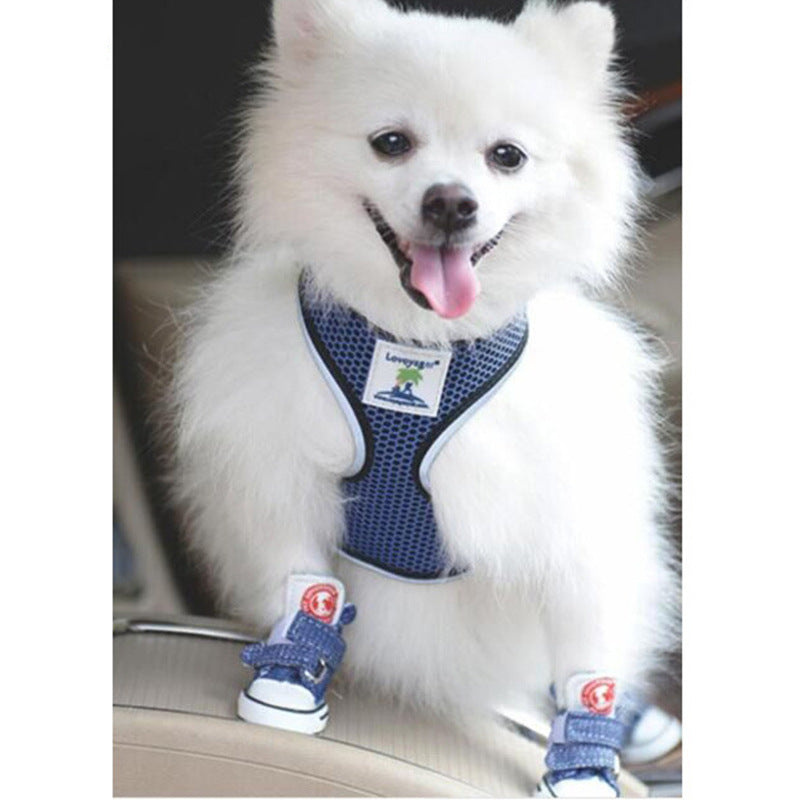 Small Dog Poodle Shoes Anti-dirty Anti-slip Canvas Shoes