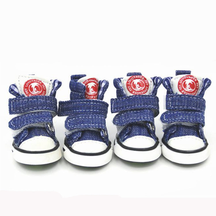 Small Dog Poodle Shoes Anti-dirty Anti-slip Canvas Shoes