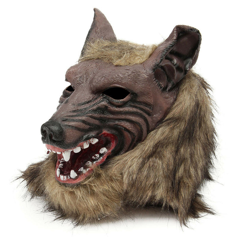 Halloween Masquerade Bar Decoration Cool Shape Vinyl Wolf Head Mask Hood