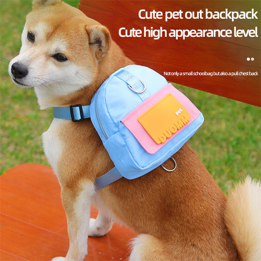 Pet Snack Storage Bag Multifunction Dogs Adjustable Harness Travel Hiking Walking Backpack