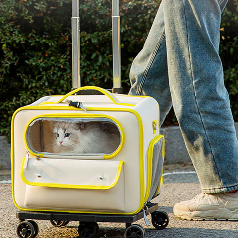 Going Out Pet Trolley Bag Anti-stress Cat Backpack