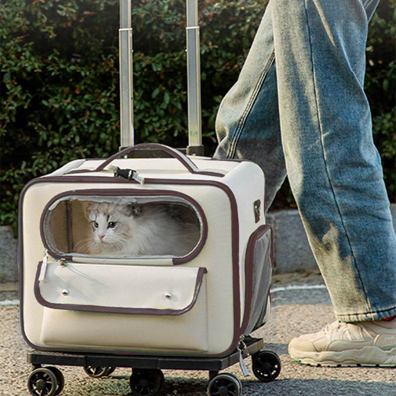 Going Out Pet Trolley Bag Anti-stress Cat Backpack