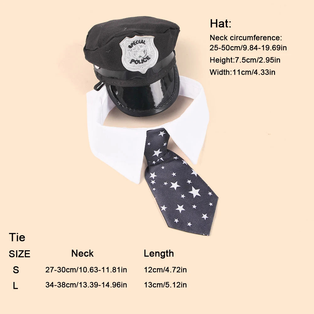 Pet captain / police officer costume set for cats and dogs,