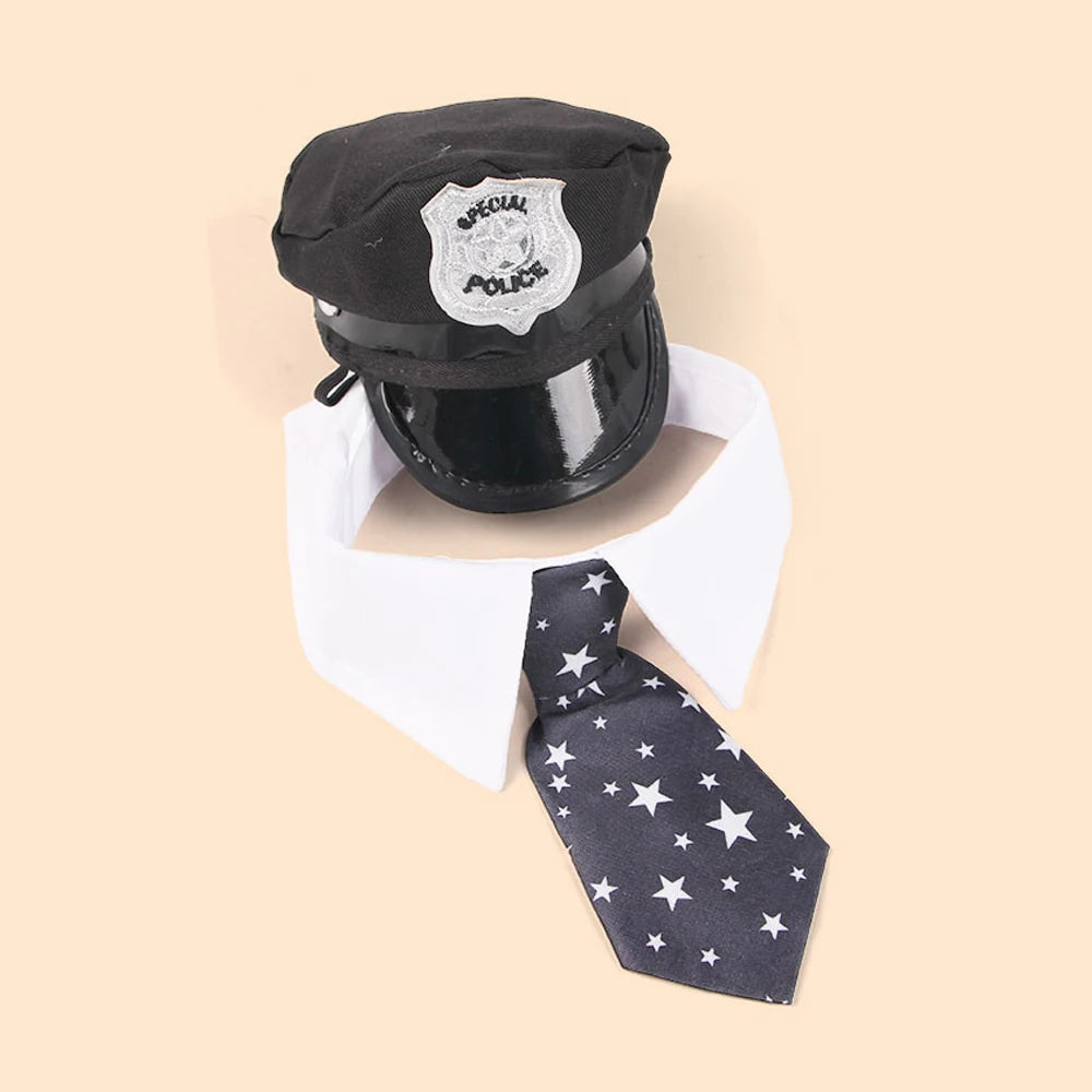 Pet captain / police officer costume set for cats and dogs,